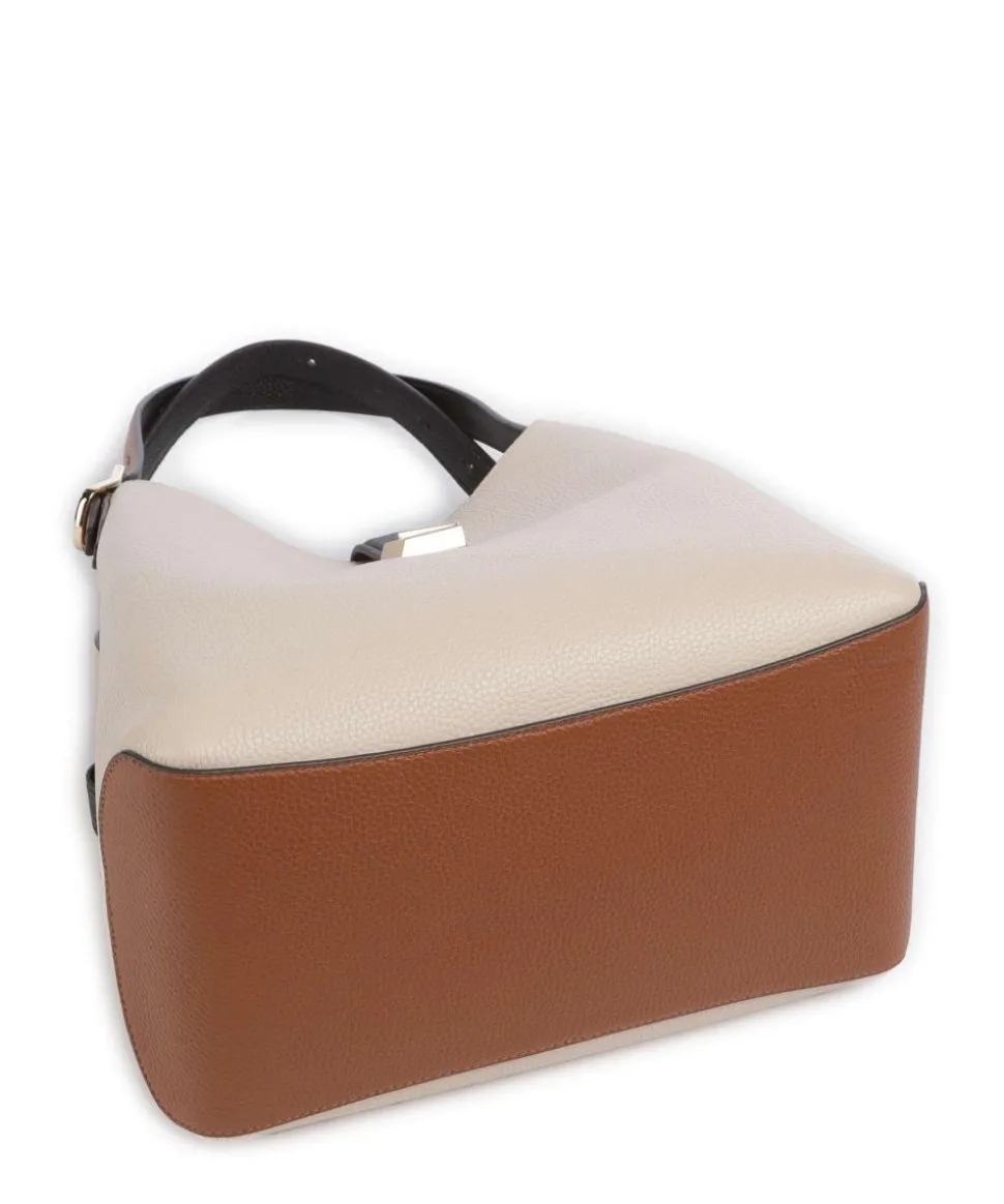Deco Beuteltasche genarbtes Rindsleder beige/braun