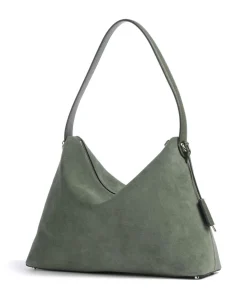 Delia L Beuteltasche aufgerautes Leder dunkelgrün