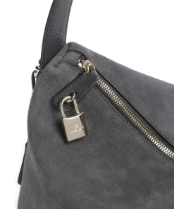 Delia L Beuteltasche aufgerautes Leder dunkelgrau