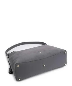 Delia L Beuteltasche aufgerautes Leder dunkelgrau