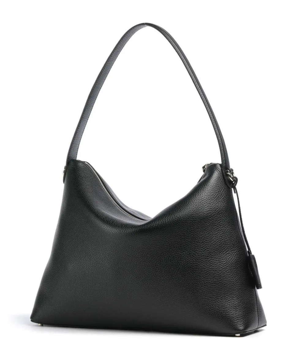 Delia L Beuteltasche genarbtes Rindsleder schwarz