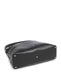 Delia L Beuteltasche genarbtes Rindsleder schwarz