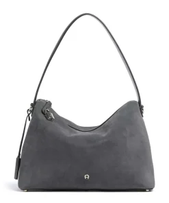 Delia M Beuteltasche aufgerautes Leder dunkelgrau