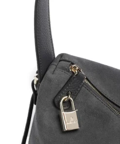 Delia M Beuteltasche aufgerautes Leder dunkelgrau