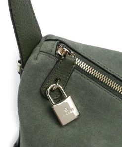 Delia M Beuteltasche aufgerautes Leder dunkelgrün