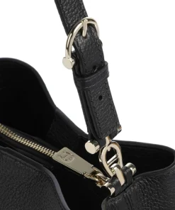 Delia S Bucket bag genarbtes Rindsleder schwarz