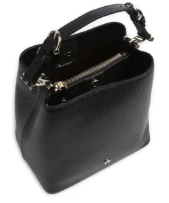 Delia S Bucket bag genarbtes Rindsleder schwarz