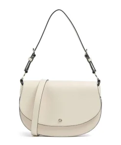 Delia S Schultertasche genarbtes Rindsleder creme