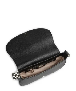 Delia S Schultertasche genarbtes Rindsleder schwarz