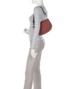 Delia S Schultertasche genarbtes Rindsleder braun