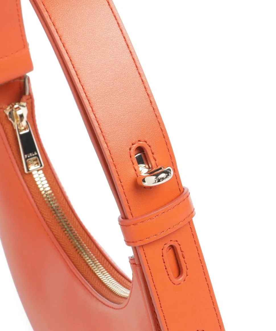 Delizia Mini Schultertasche fein genarbtes Leder orange