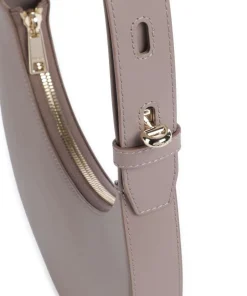Delizia Mini Schultertasche fein genarbtes Leder taupe