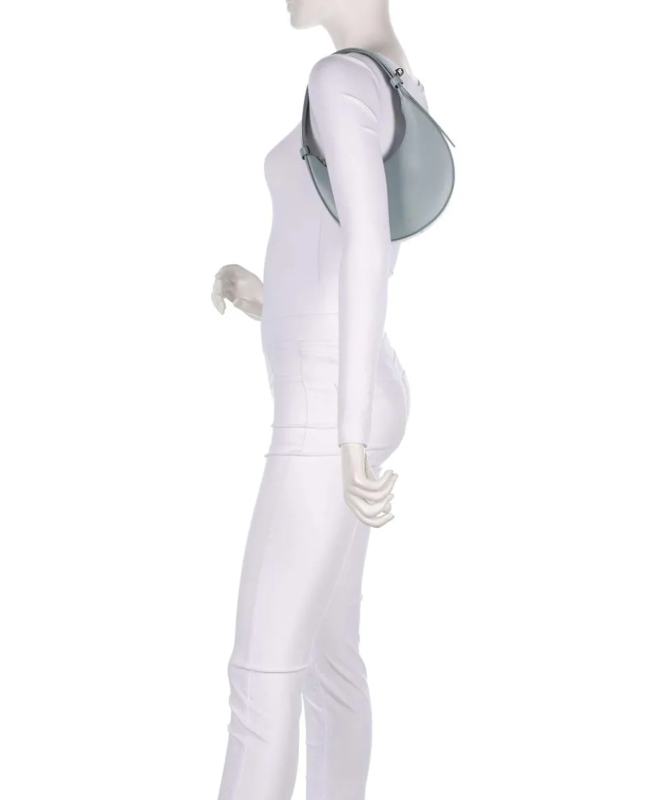 Delizia Mini Schultertasche fein genarbtes Leder blaugrau