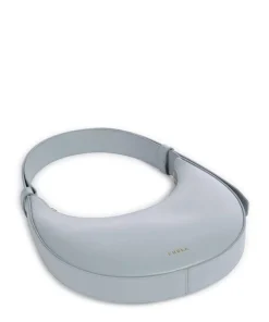 Delizia Mini Schultertasche fein genarbtes Leder blaugrau