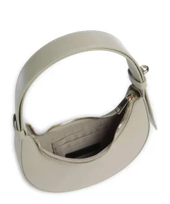 Delizia Mini Schultertasche fein genarbtes Leder graugrün