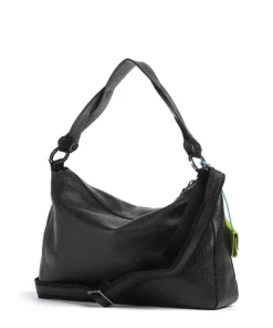 Delos Calliope Beuteltasche genarbtes Kalbsleder schwarz