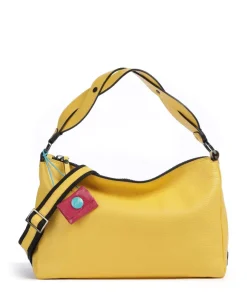 Delos Calliope Beuteltasche genarbtes Kalbsleder gelb