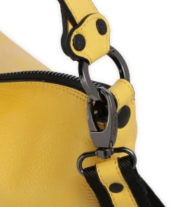 Delos Calliope Beuteltasche genarbtes Kalbsleder gelb