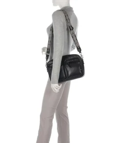 Design Destination Schultertasche fein genarbtes Kalbsleder schwarz