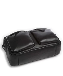 Design Destination Schultertasche fein genarbtes Kalbsleder schwarz