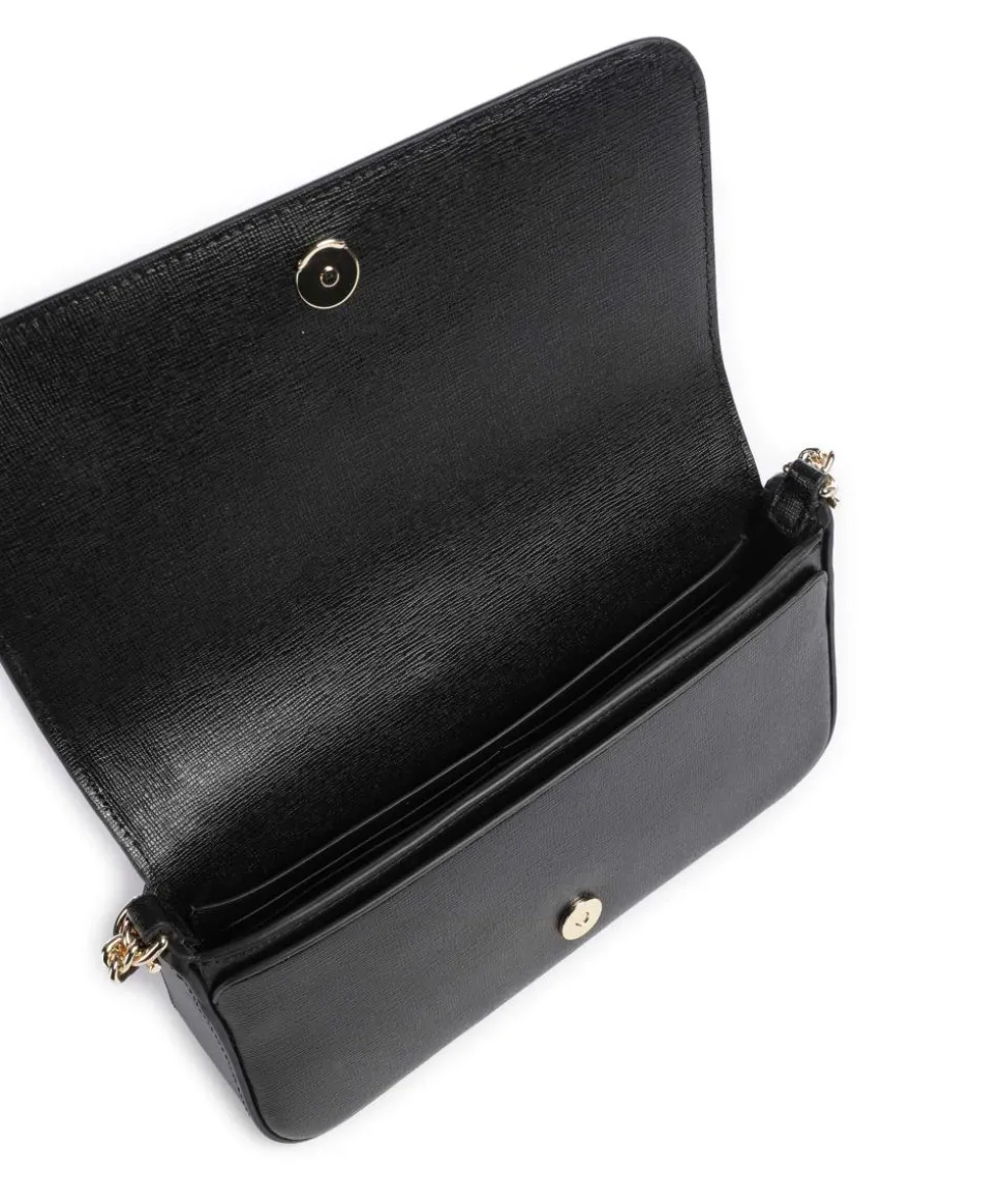 Devin Umhängetasche Saffiano Leder schwarz