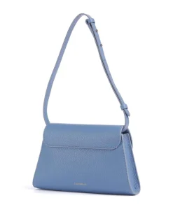 Dew Schultertasche genarbtes Rindsleder blau