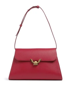 Dew Schultertasche genarbtes Leder rot