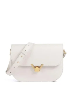 Dew Schultertasche genarbtes Leder weiß