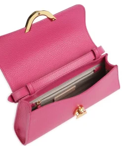 Dew Schultertasche genarbtes Rindsleder fuchsia