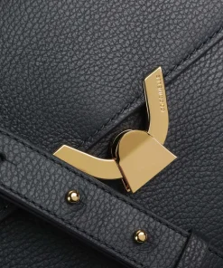 Dew Schultertasche genarbtes Leder navy