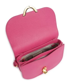 Dew Umhängetasche genarbtes Leder fuchsia