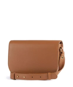Dew Umhängetasche genarbtes Leder braun