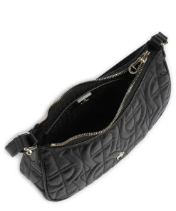 Diadora XS Schultertasche fein genarbtes Rindsleder schwarz