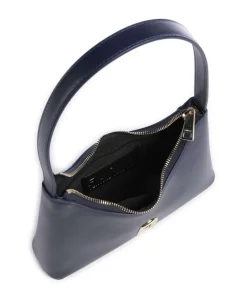 Diamante Mini Schultertasche fein genarbtes Leder navy