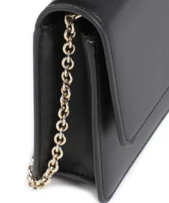 Diamante Mini Umhängetasche fein genarbtes Leder schwarz