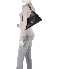 Diamante S Schultertasche Leder schwarz