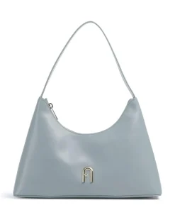 Diamante S Schultertasche Leder blaugrau
