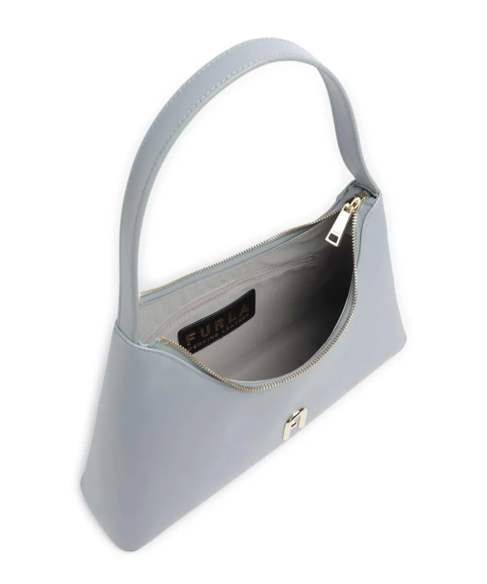 Diamante S Schultertasche Leder blaugrau