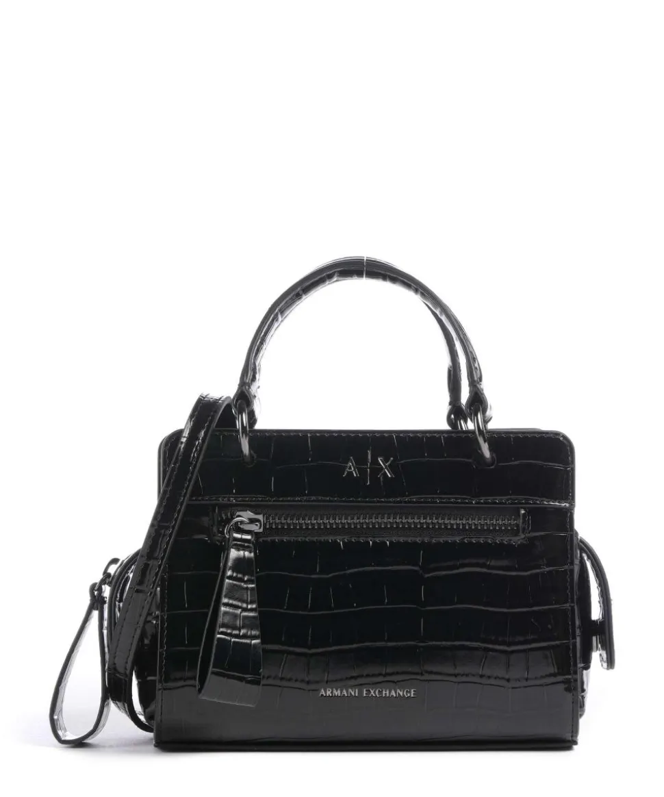 Diane Mini Croco Umhängetasche Lederimitat schwarz