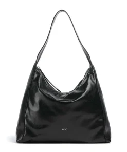 Dioniso Amber Beuteltasche fein genarbtes Leder schwarz