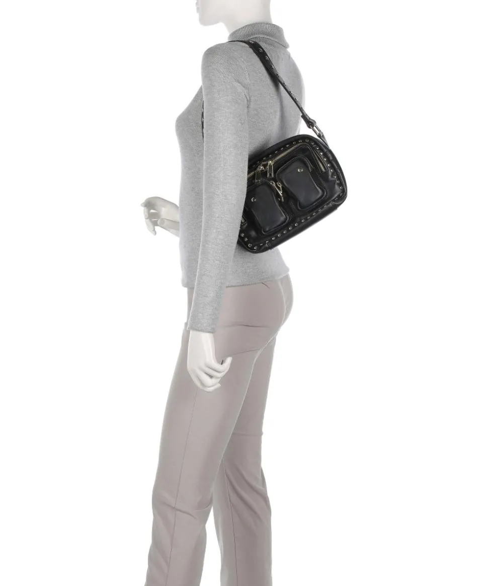 Disco Ellie Schultertasche fein genarbtes Kalbsleder schwarz