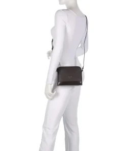 Diu Umhängetasche genarbtes Rindsleder dunkelbraun