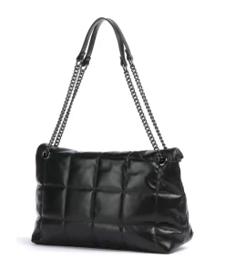 Diva Schultertasche fein genarbtes Leder schwarz