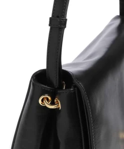 Domus M Schultertasche fein genarbtes Kalbsleder schwarz