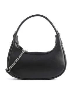 Donna Aura Schultertasche weiches Rindsleder schwarz