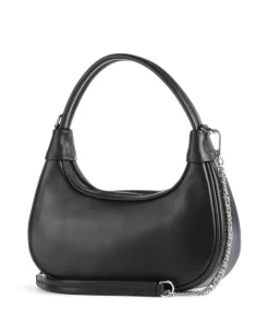 Donna Aura Schultertasche weiches Rindsleder schwarz