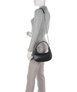 Donna Aura Schultertasche weiches Rindsleder schwarz