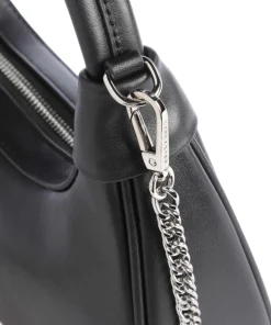 Donna Aura Schultertasche weiches Rindsleder schwarz