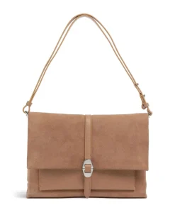 Dorian Schultertasche aufgerautes Rindsleder hellbraun