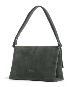 Dorian Schultertasche aufgerautes Rindsleder dunkelgrün